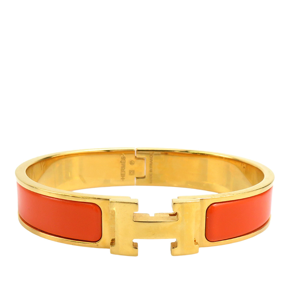 Pre-Loved Hermes Narrow Enamel Clic H Bracelet PM